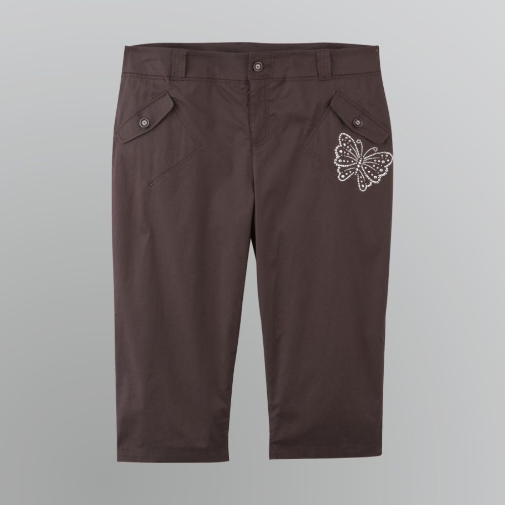Basic Editions Women's Plus Embellished Capris at Sears.com
