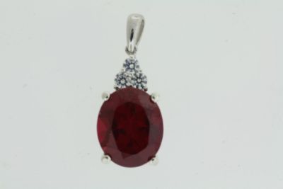 Sterling Silver Lab Created Ruby Pendant at Kmart.com