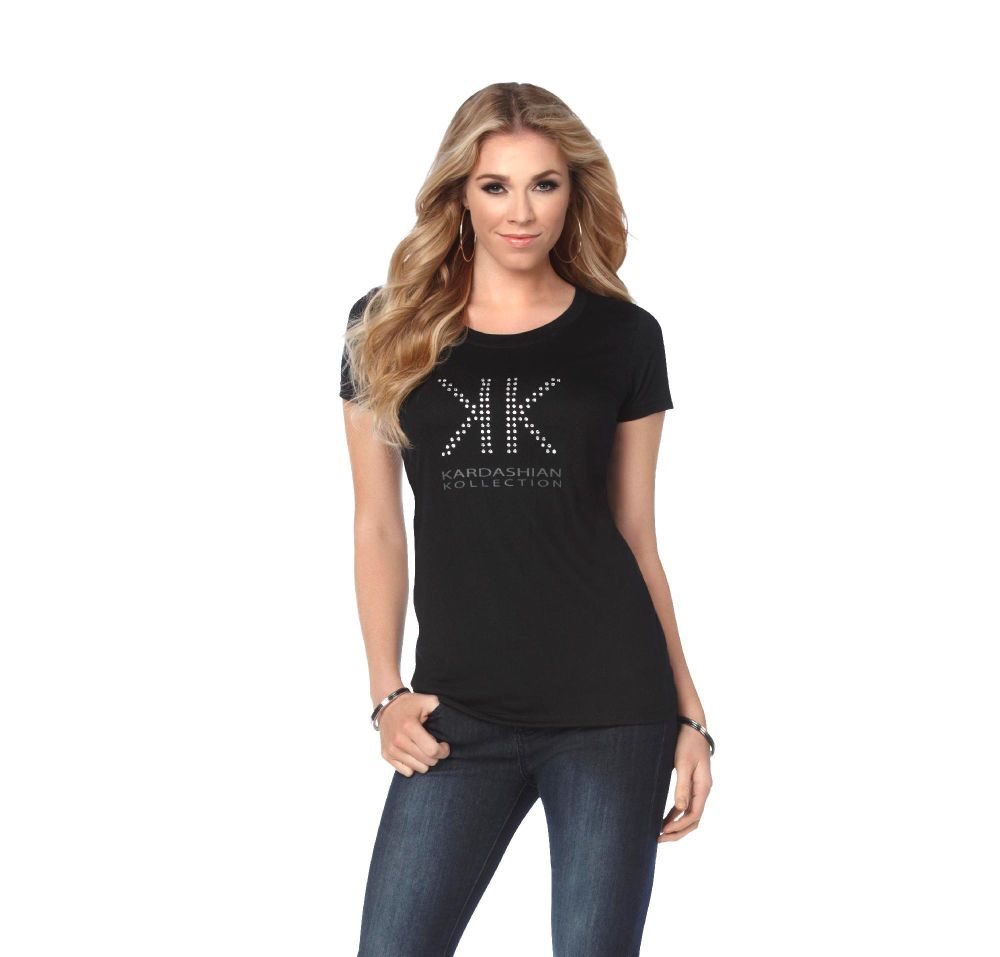 Kardashian Kollection Women's Stud KK Logo Tee