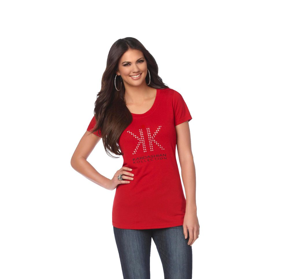 Kardashian Kollection Women's Stud KK Logo Tee