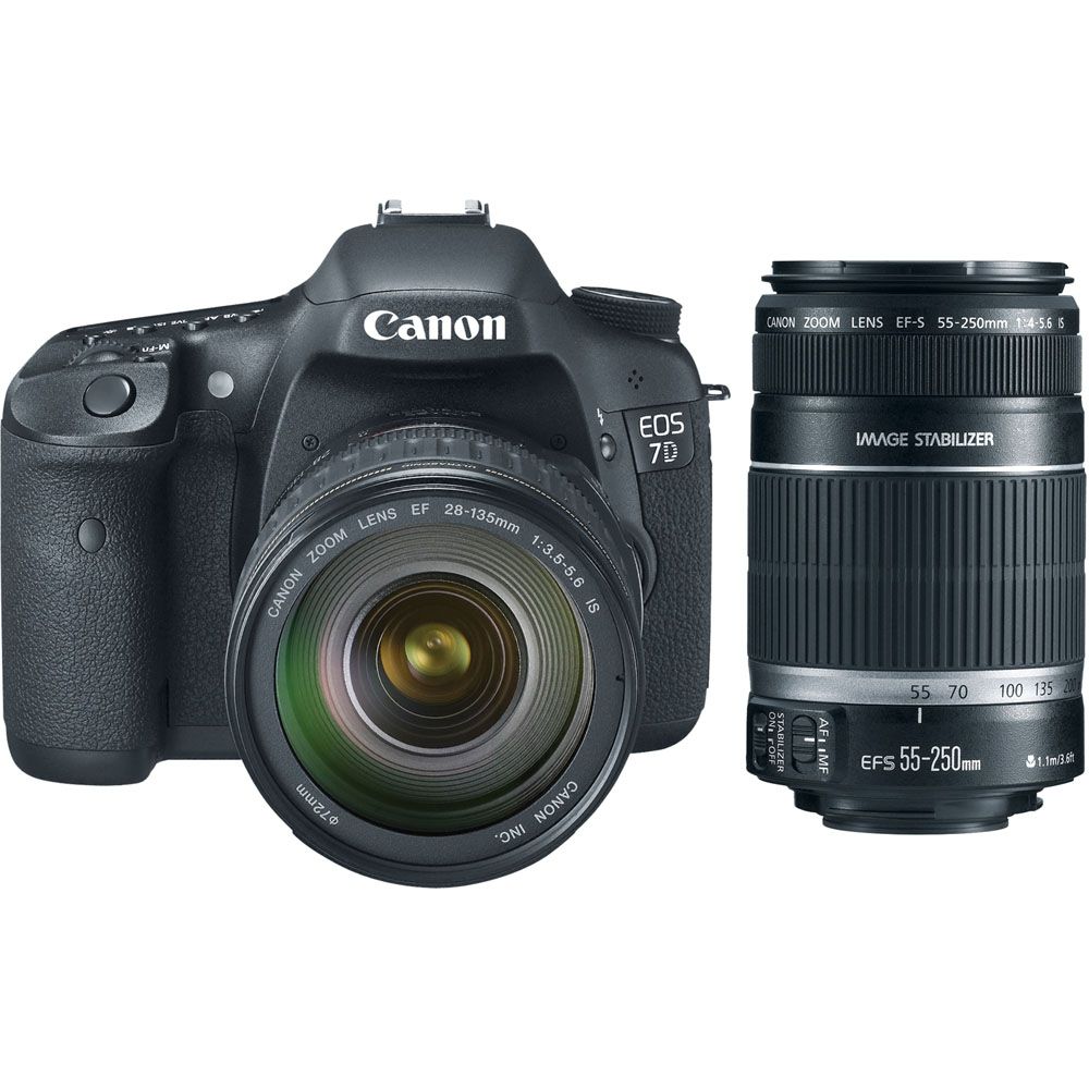 Canon 3814B010L1-KIT EOS 7D 18MP Digital SLR Camera EF-S 28-135mm IS Lens and EF-S 55-250mm Telephoto Zoom Lens at Sears.com