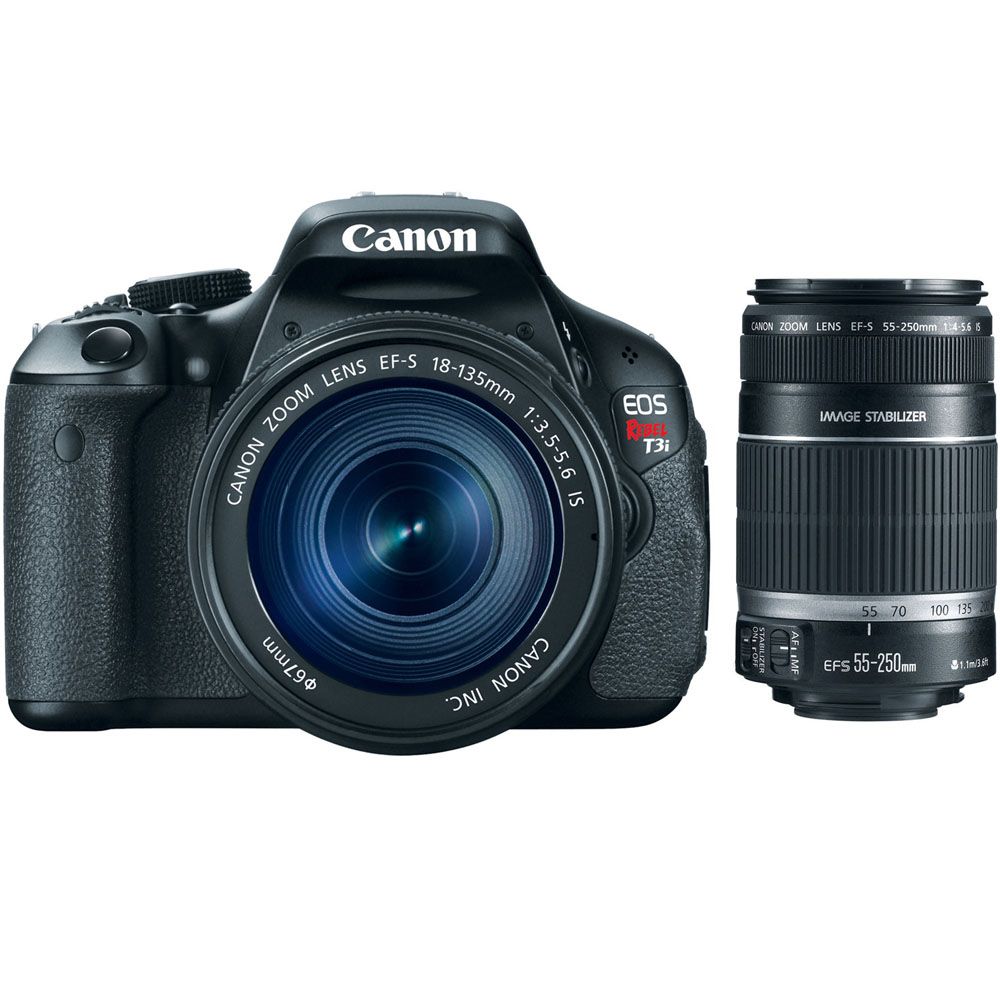 Canon 5169B005L1-KIT EOS Rebel T3i SLR Camera, EF-S 18-135mm IS II Lens and EF-S 55-250mm f/4-5.6 IS Telephoto Zoom Lens at Sears.com
