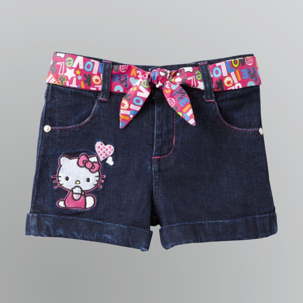 Hello Kitty Toddler Girl's Belted Denim Short