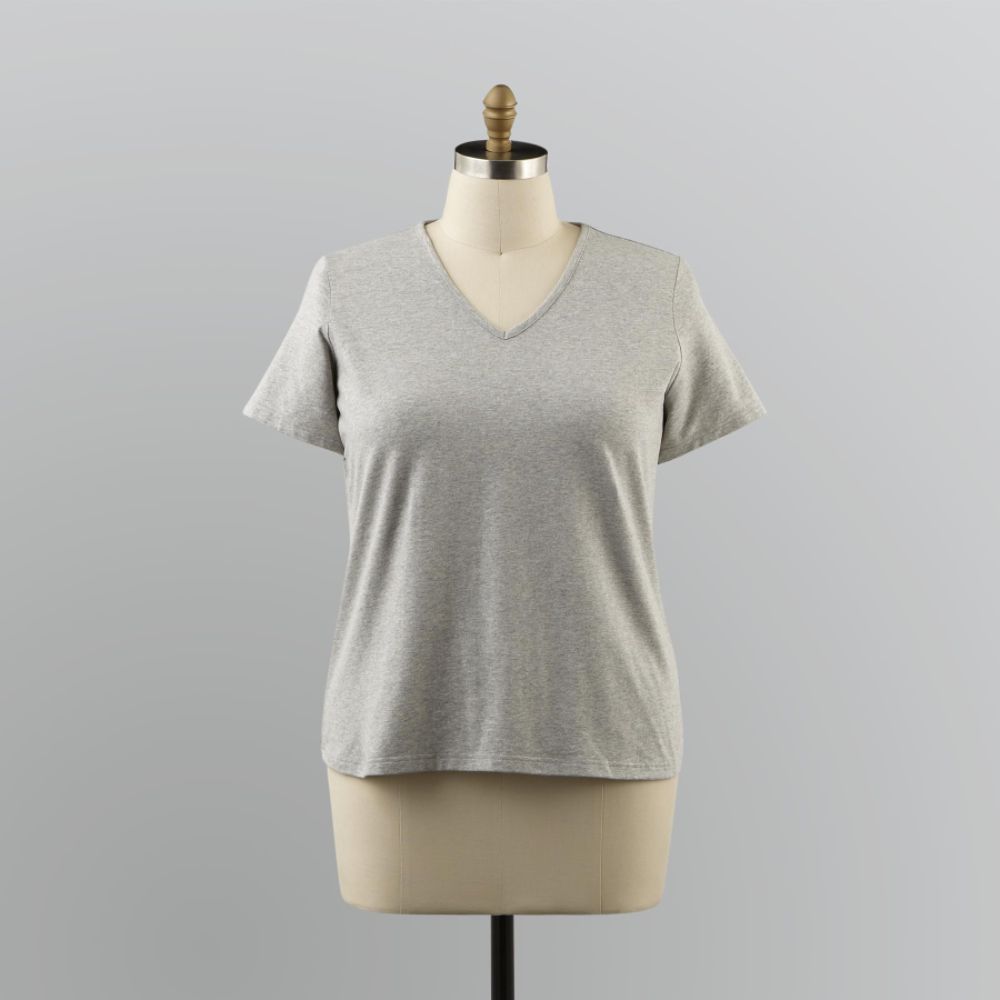 Basic Editions Women's Plus Modern Fit V-Neck T-Shirt at Kmart.com