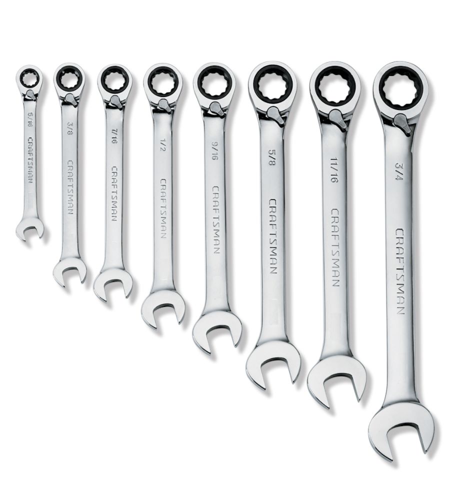 Craftsman 8 pc. Standard Reversible Ratcheting Combination Wrench Set at Sears.com
