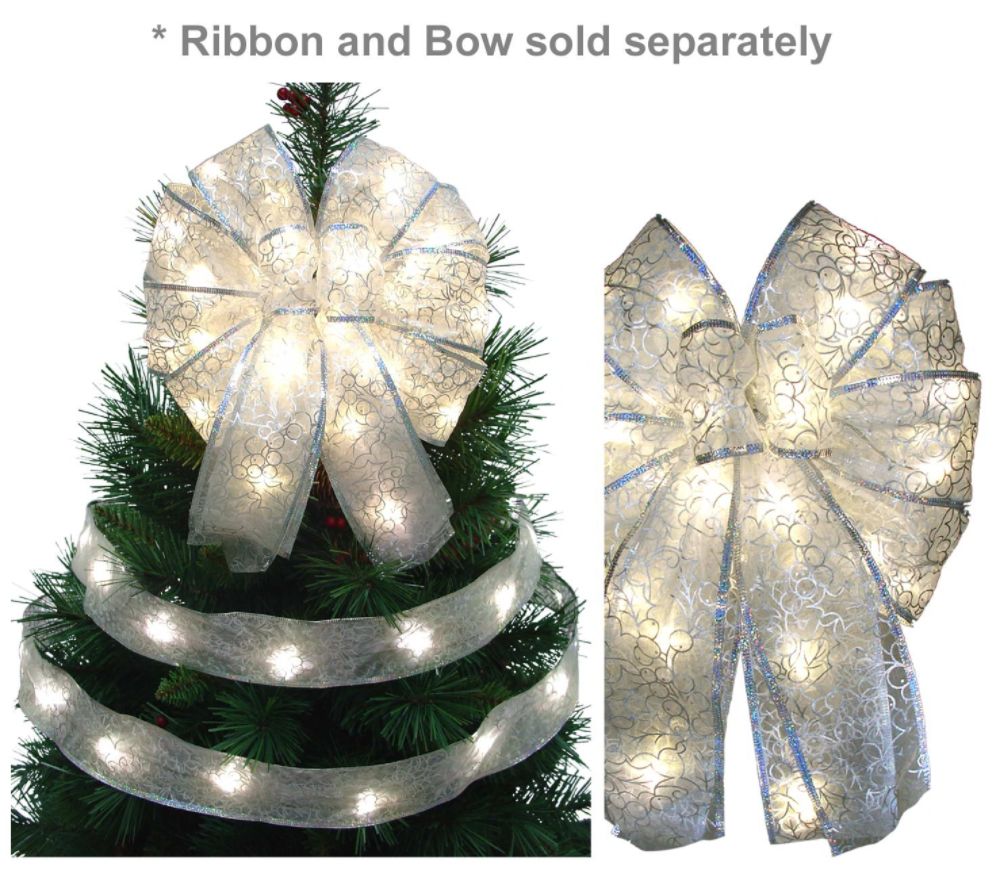 Starlite Creations LED Christmas Decor Tree Topper Bow Lights, 36