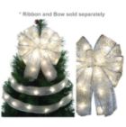Starlite Creations LED Christmas Décor Tree Topper Bow Lights, 36 Lights, White