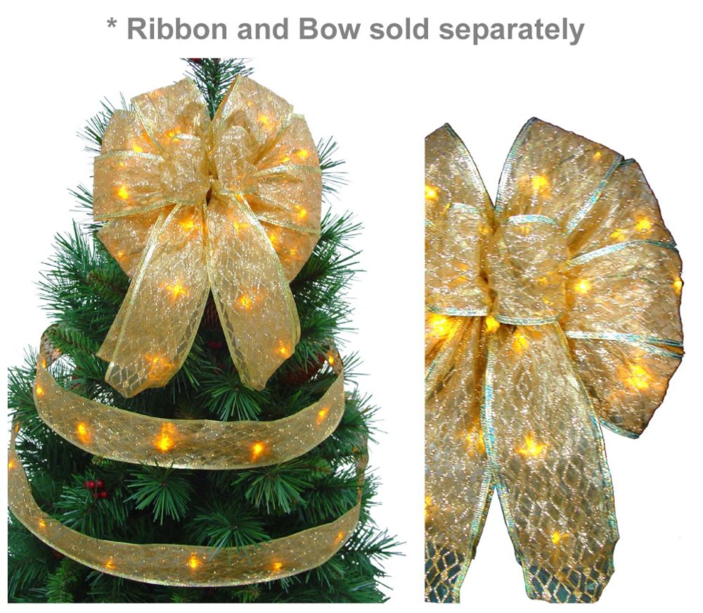 Starlite Creations LED Christmas Decor Tree Topper Bow Lights, 36