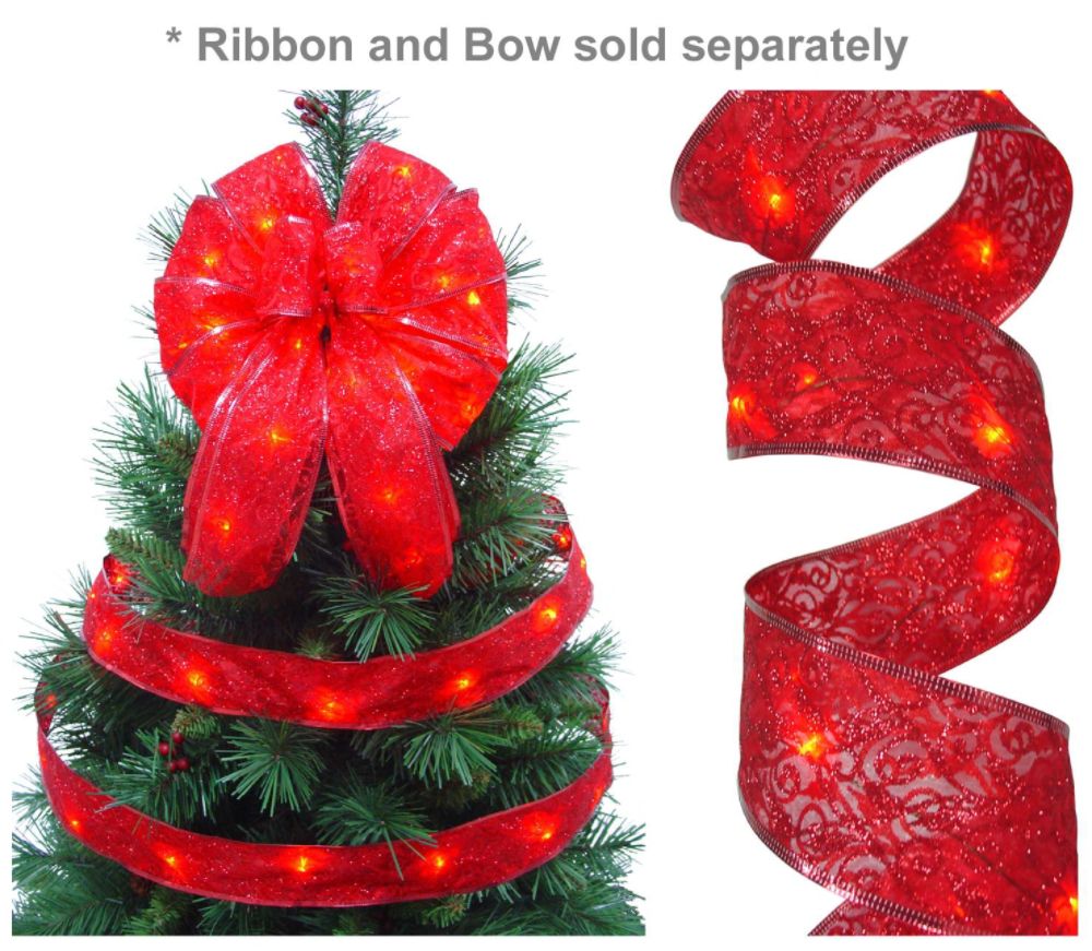 Starlite Creations 12Ft LED Christmas Décor Ribbon Lights, 36 Lights, Red at Kmart.com