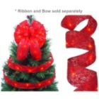 Starlite Creations 12Ft LED Christmas Décor Ribbon Lights, 36 Lights, Red