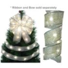 Starlite Creations 12Ft LED Christmas Décor Ribbon Lights, 36 Lights, White