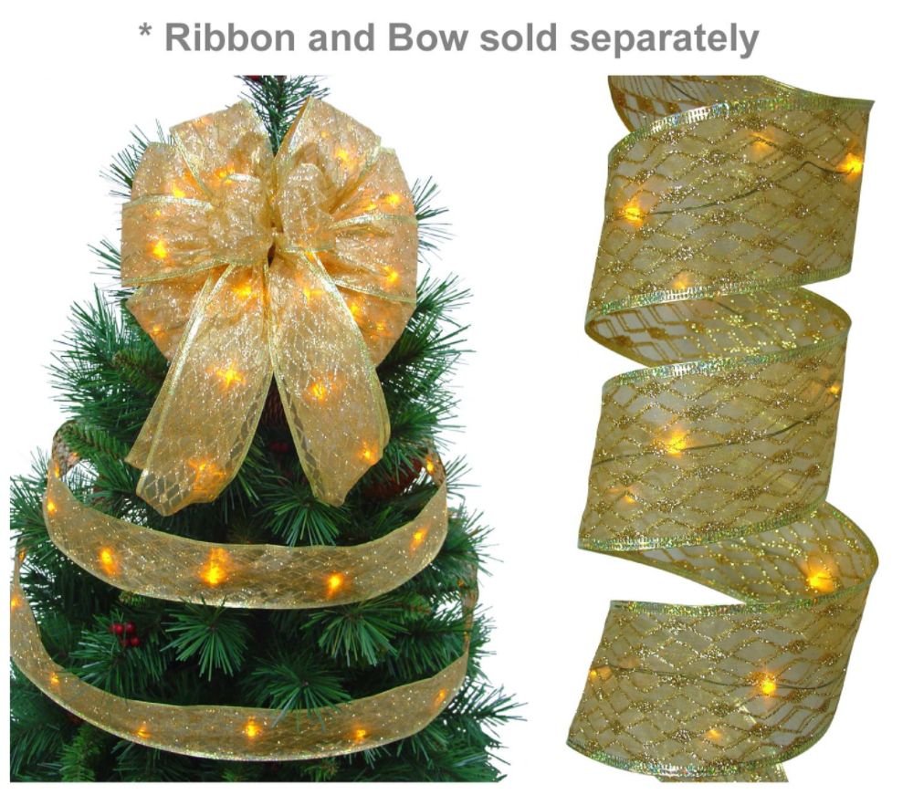 Starlite Creations 12Ft LED Christmas Décor Ribbon Lights, 36 Lights, Gold at Kmart.com
