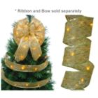 Starlite Creations 12Ft LED Christmas Décor Ribbon Lights, 36 Lights, Gold