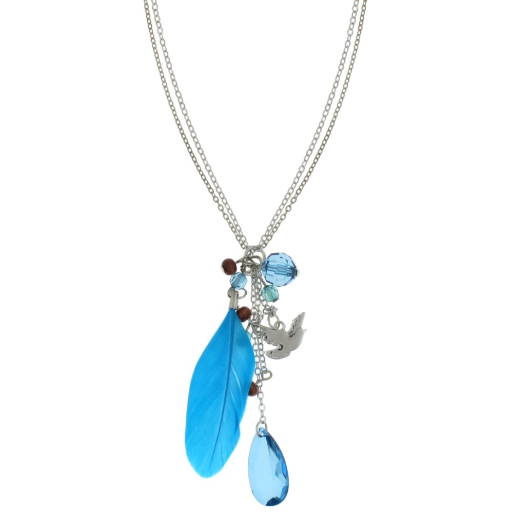 Dream Out Loud by Selena Gomez Charm Cluster Necklace With Feather Silver at Kmart.com