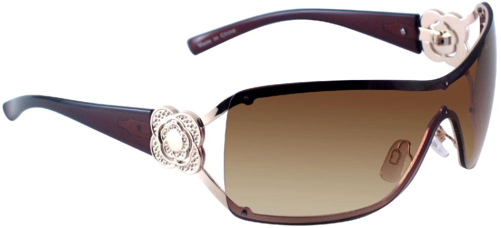 Apostrophe Womens Shield Sunglasses Open Cut Design Metal Accent at Kmart.com