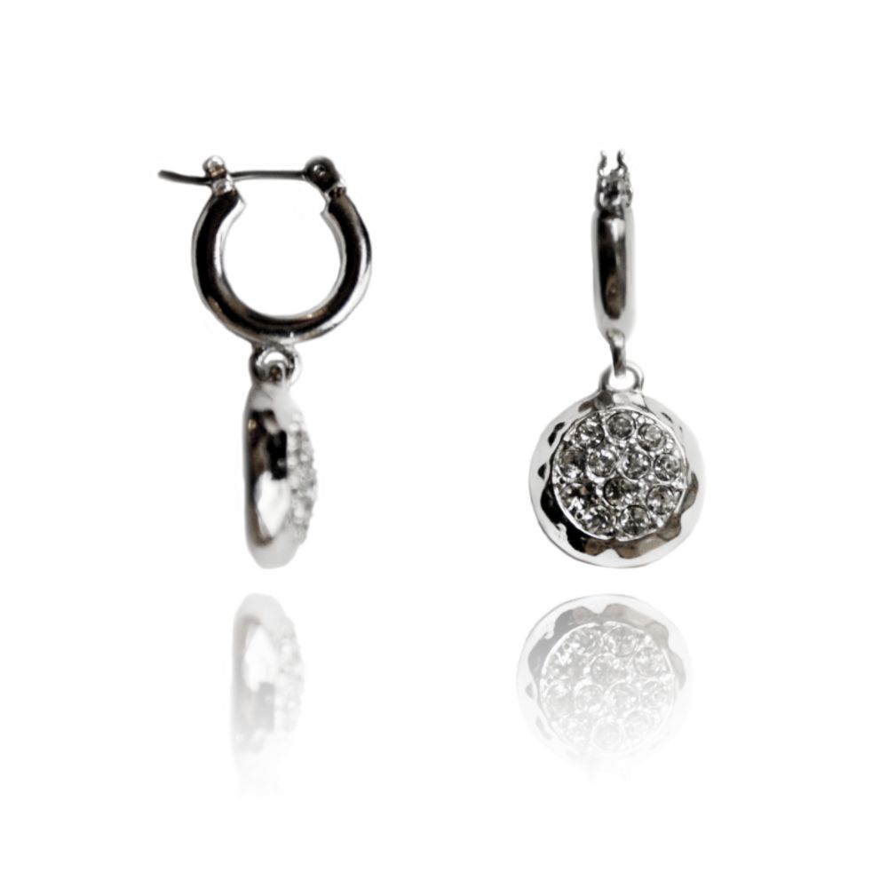 Trifari Hoop Drop Earrings Crystal Silver at Sears.com