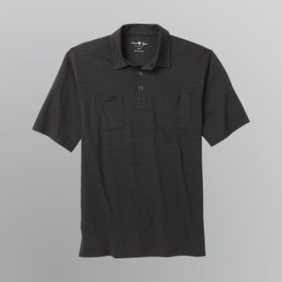 David Taylor Men's Big & Tall Slubbed Knit Polo Shirt