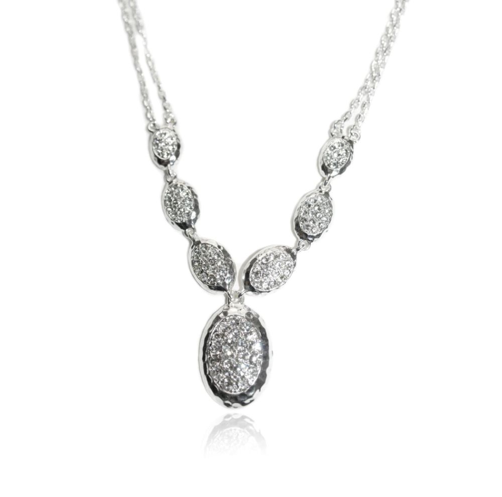 Trifari Crystal Necklace Frontal Pear Drops Silver at Sears.com