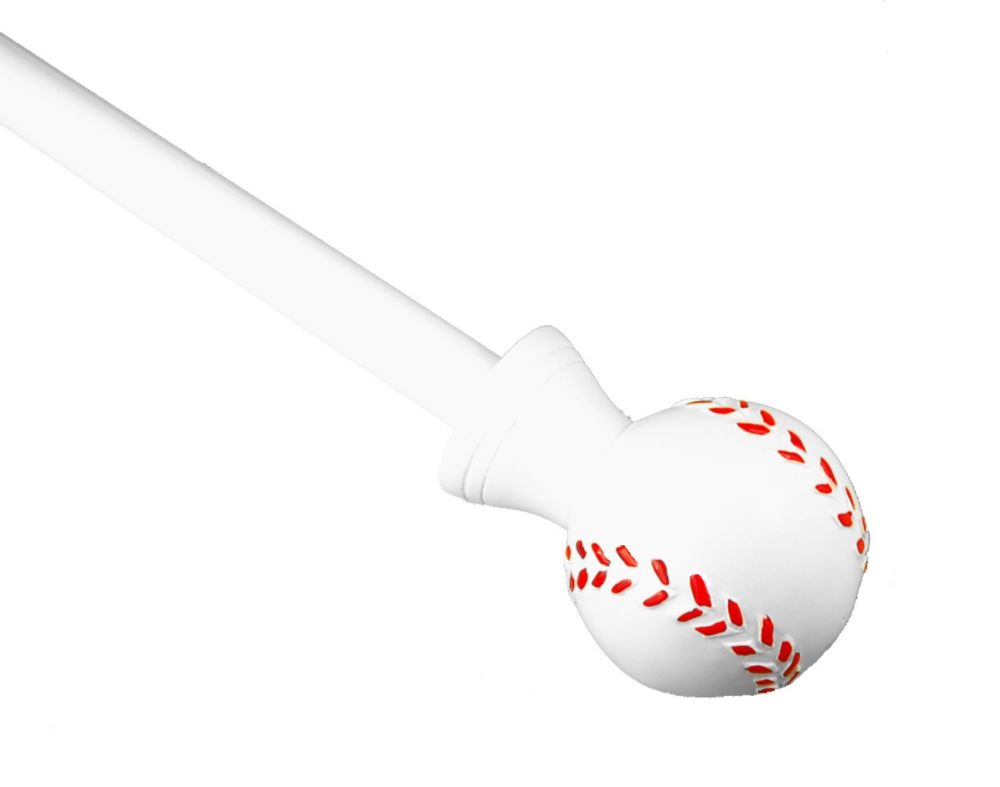 BCL Drapery Hardware, Baseball Curtain Rod, 28-inch to 48-inch