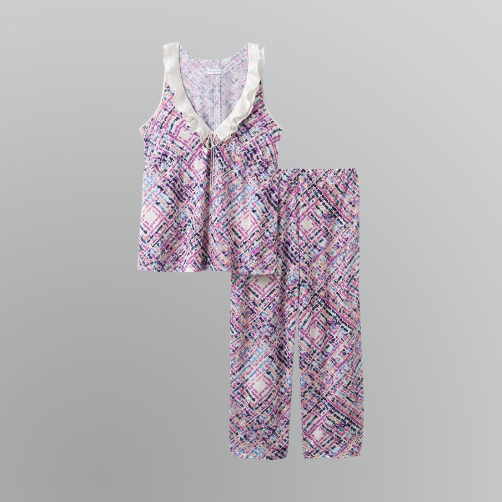 Jaclyn Smith Women's Satin Trim Knit Pajama Set at Kmart.com