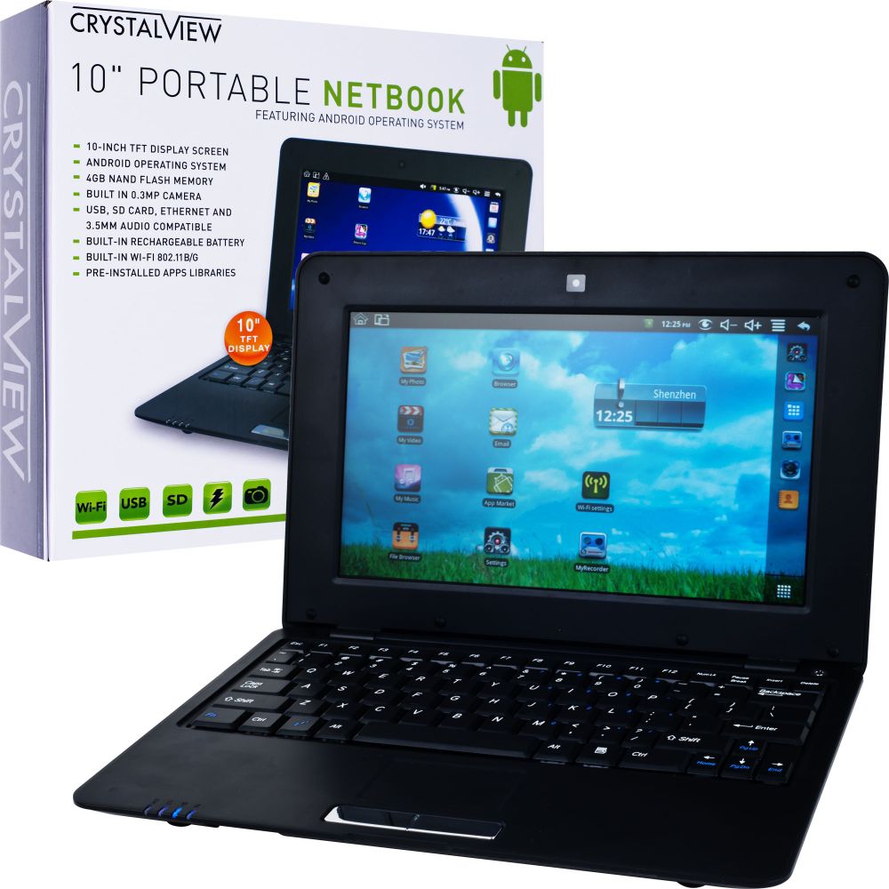 Crystal View 10 inch Android 2.2 Netbook Laptop with Flash Player