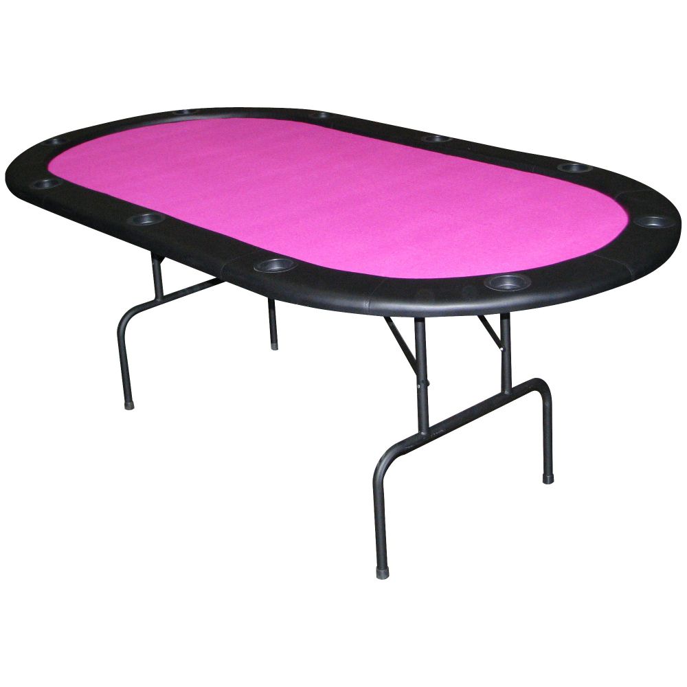 Trademark Poker Full Size Texas Holdem Fuchsia Felt Poker Table 83 x