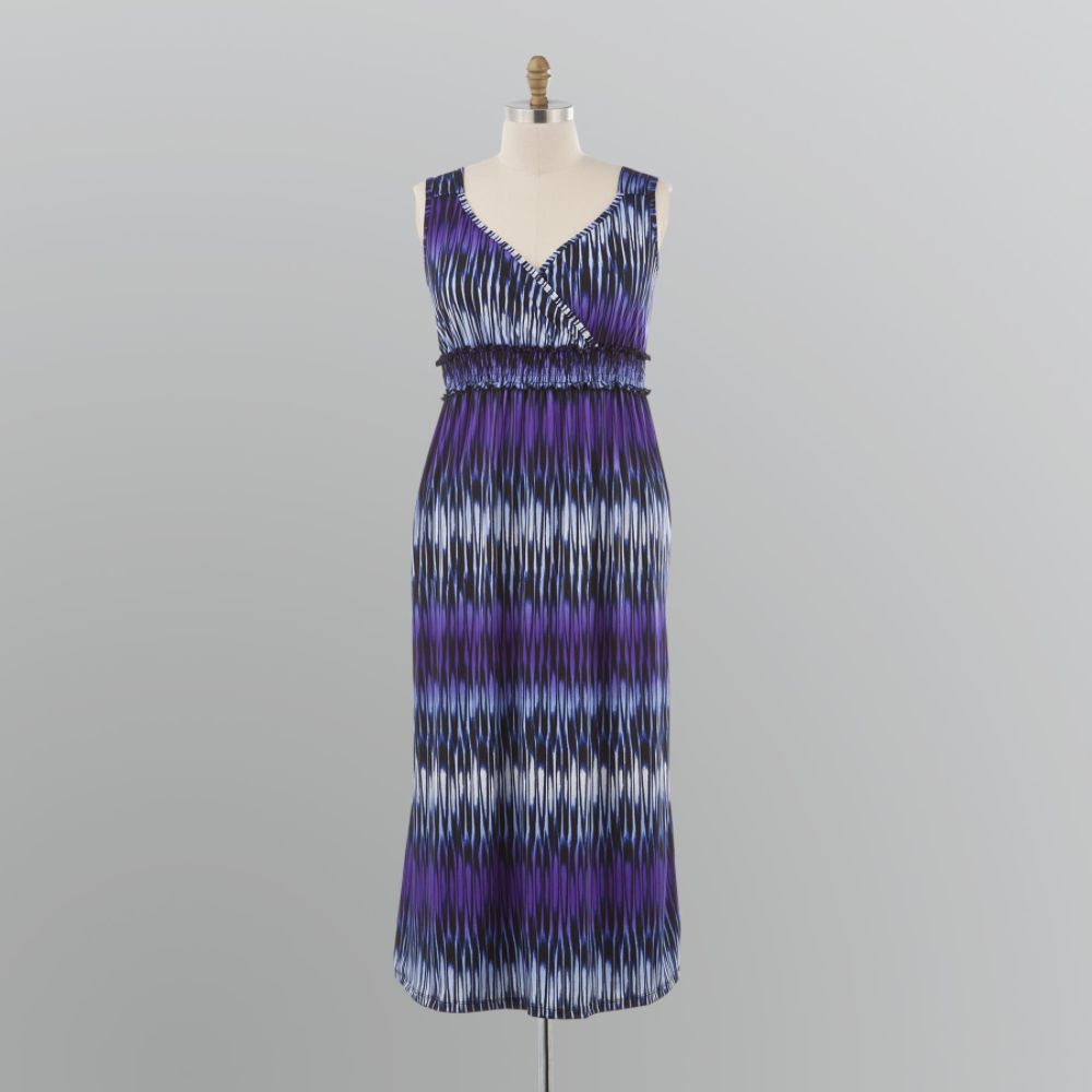 Jaclyn Smith Women's Plus Empire Waist Layered Stripe Print Maxi Dress at Sears.com