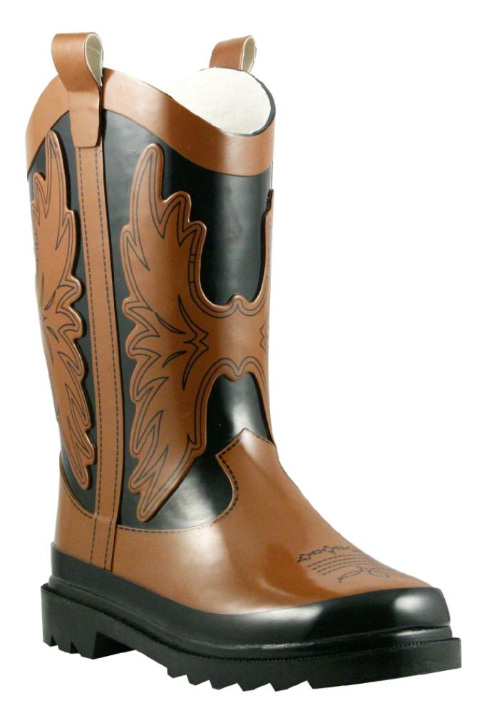 Western Chief Boy's Weather Boot Western Cowboy - Brown