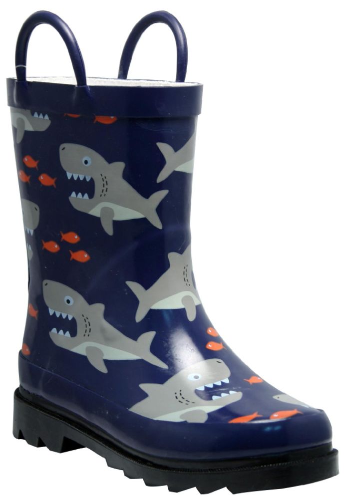 Western Chief Boy's Weather Boot Shark Attack - Navy