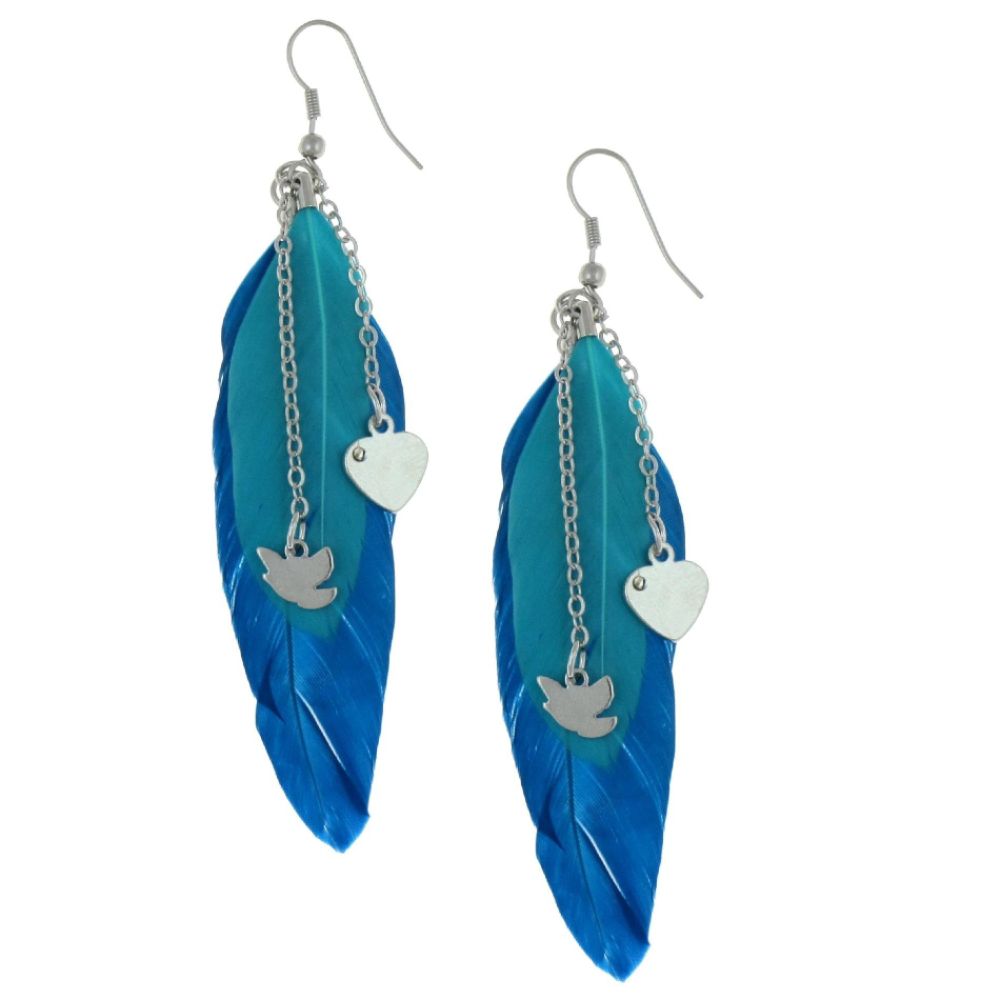Dream Out Loud by Selena Gomez Double Feathers Heart Combo Earrings Turquoise at Kmart.com