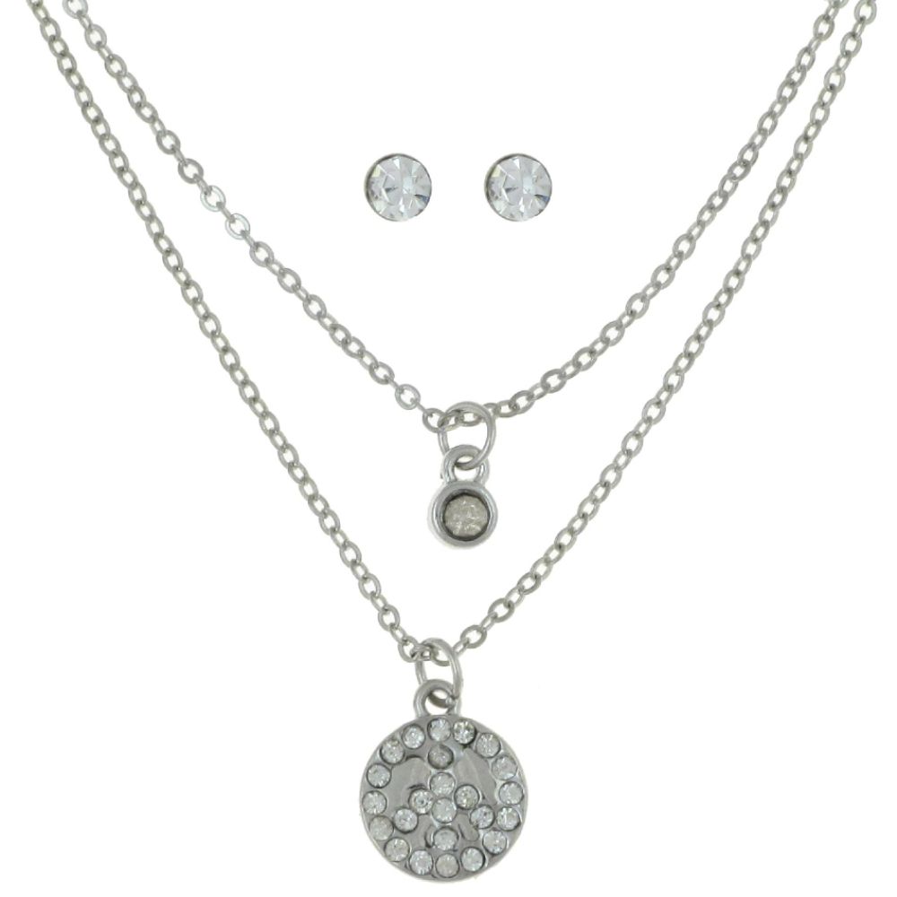 Dream Out Loud by Selena Gomez Gem and Peace Double Necklace Set Stud Earrings Silver at Kmart.com