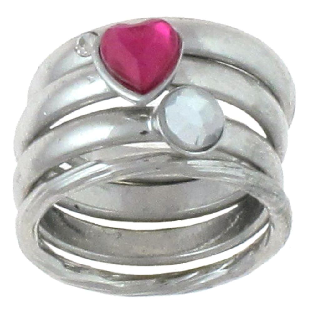 Dream Out Loud by Selena Gomez Four Ring Stack Big Love Gemstone Silver at Kmart.com