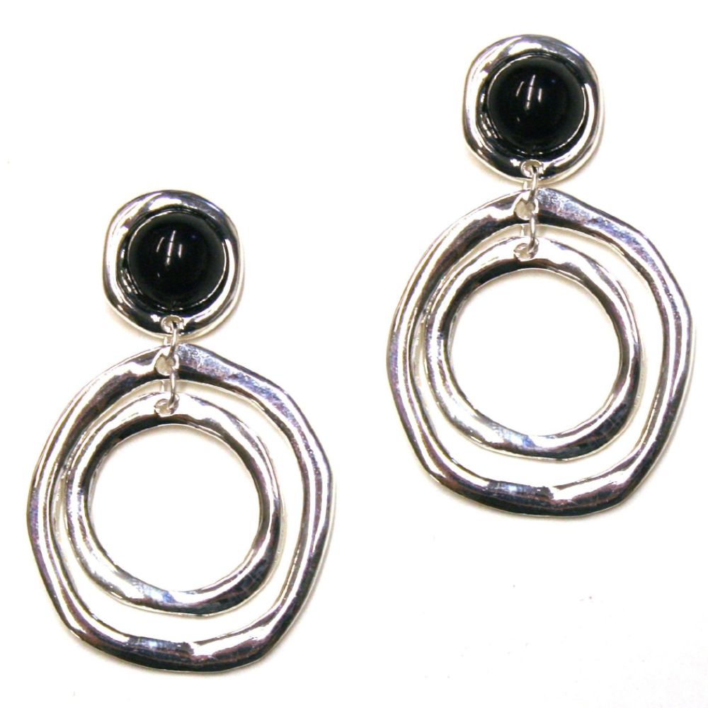 Sofia by Sofia Vergara Irregular Rings Drop Earrings Hammered Silver at Kmart.com