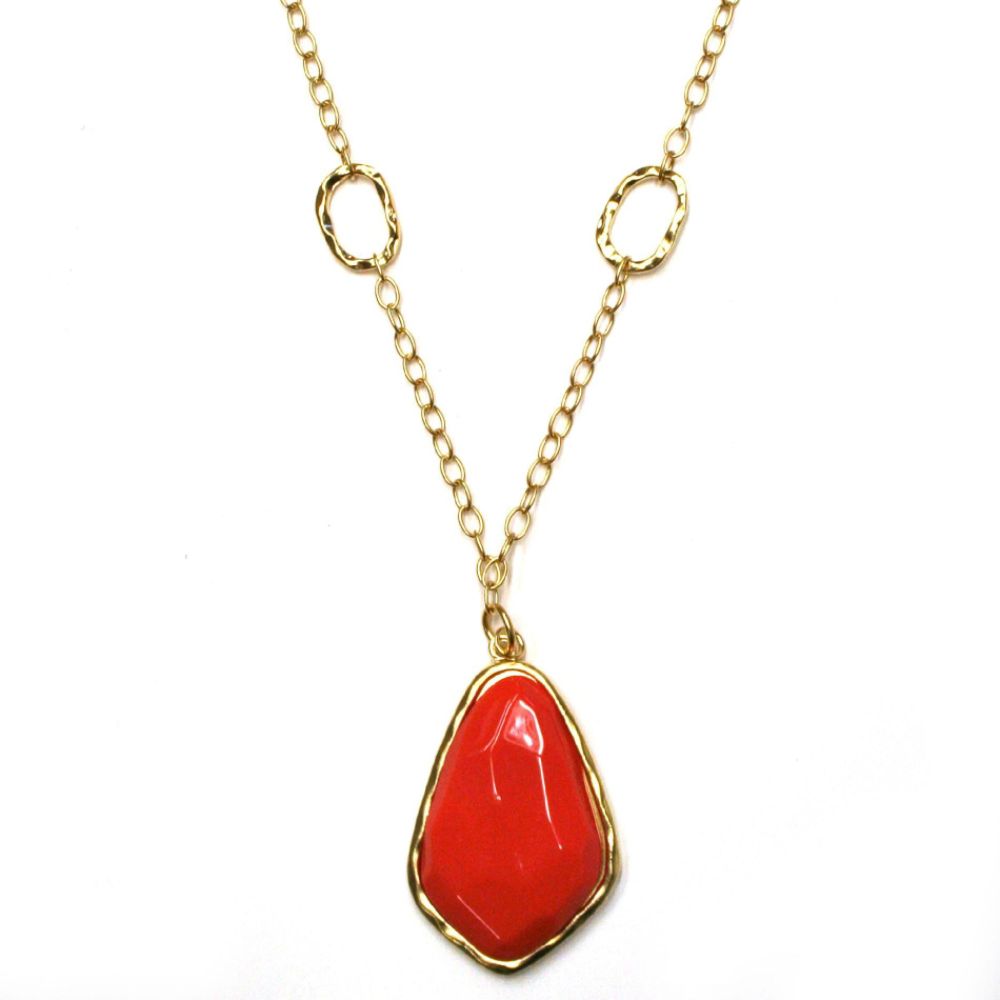 Sofia by Sofia Vergara Gold Tone Necklace with Framed Irregular Gemstone Pendant at Kmart.com