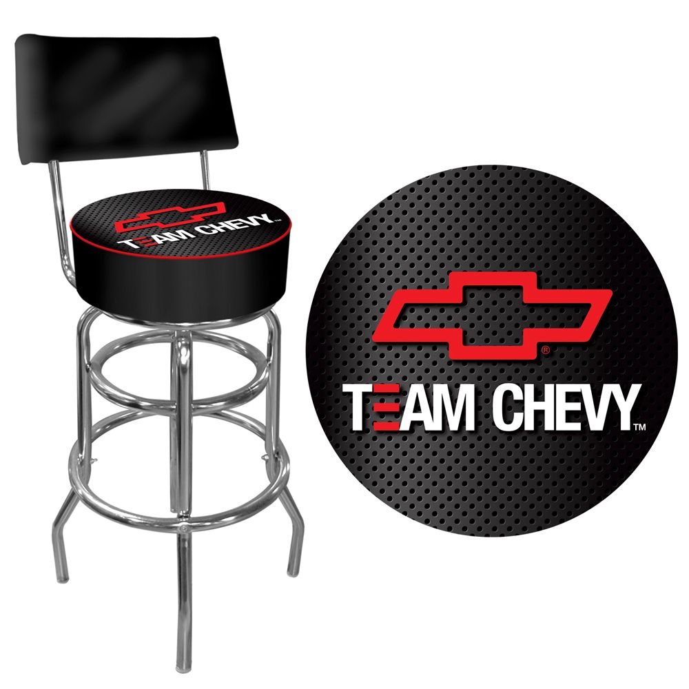 Team Chevy Racing Padded Bar Stool with Back
