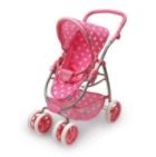 Badger Basket Six Wheel Doll Travel System Stroller and Carrier - Pink Polka Dots