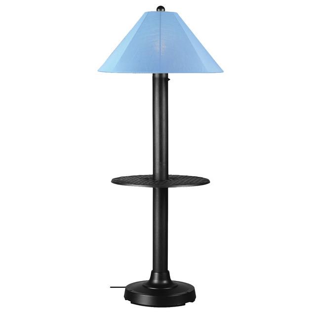 Patio Living Concepts Black Catalina II 63.5 inch high Floor Lamp with Table and Sky Blue shade at Kmart.com