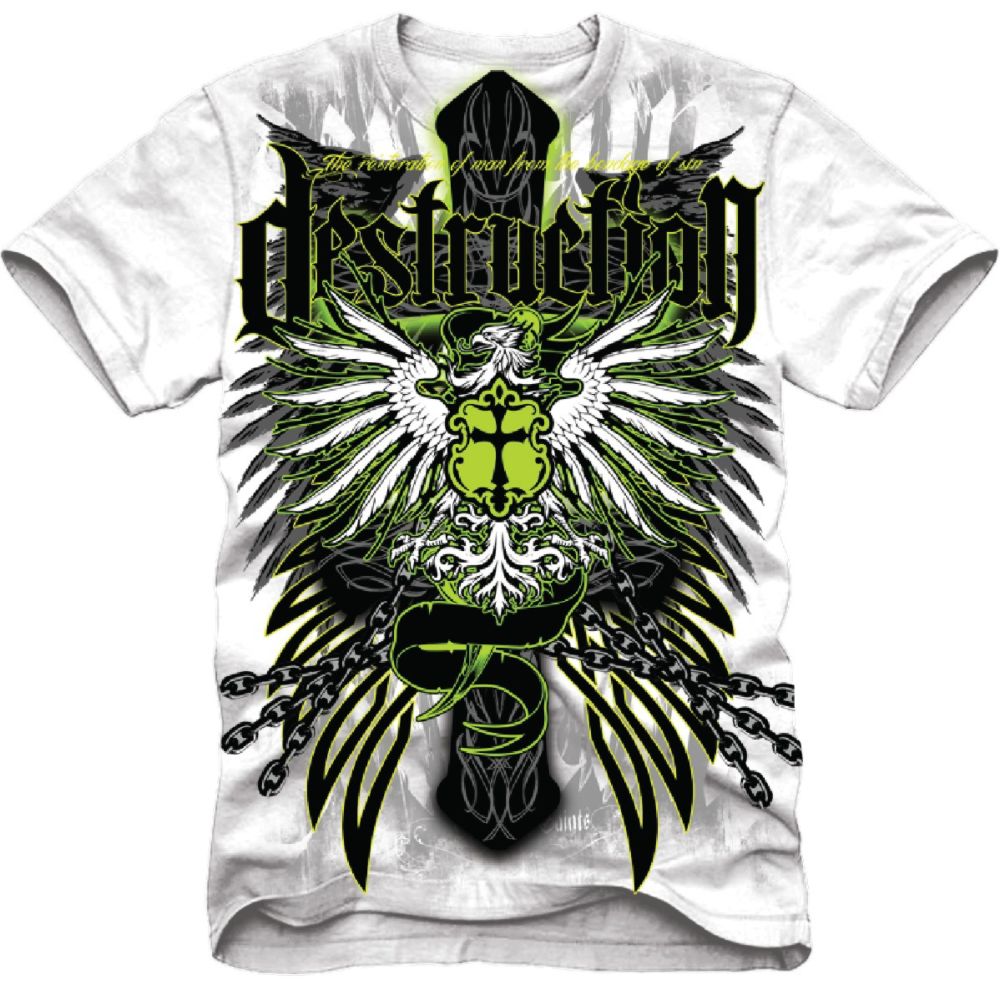 C-Life Mens Short Sleeve Tee-Shirt Destruction Graphic White at Kmart.com