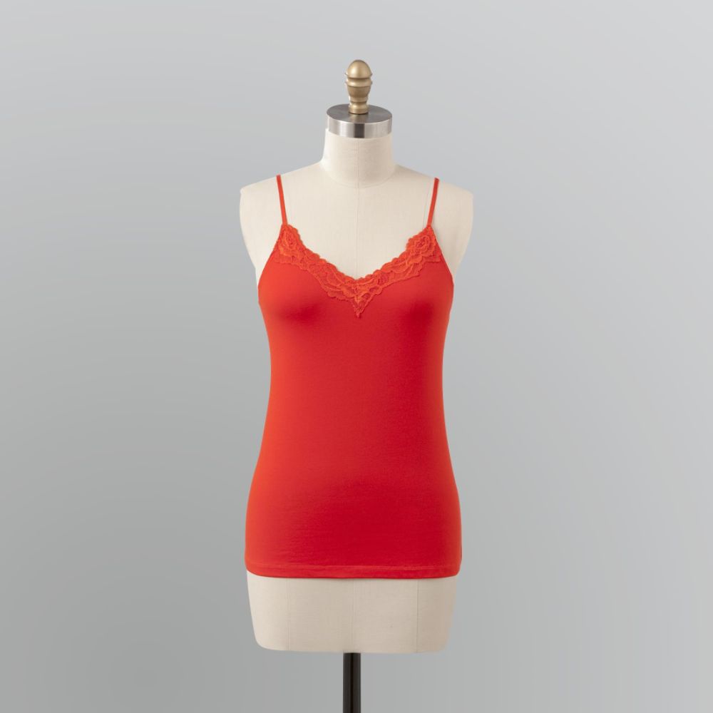 Apostrophe Women's Petite Lace Trim Knit Camisole