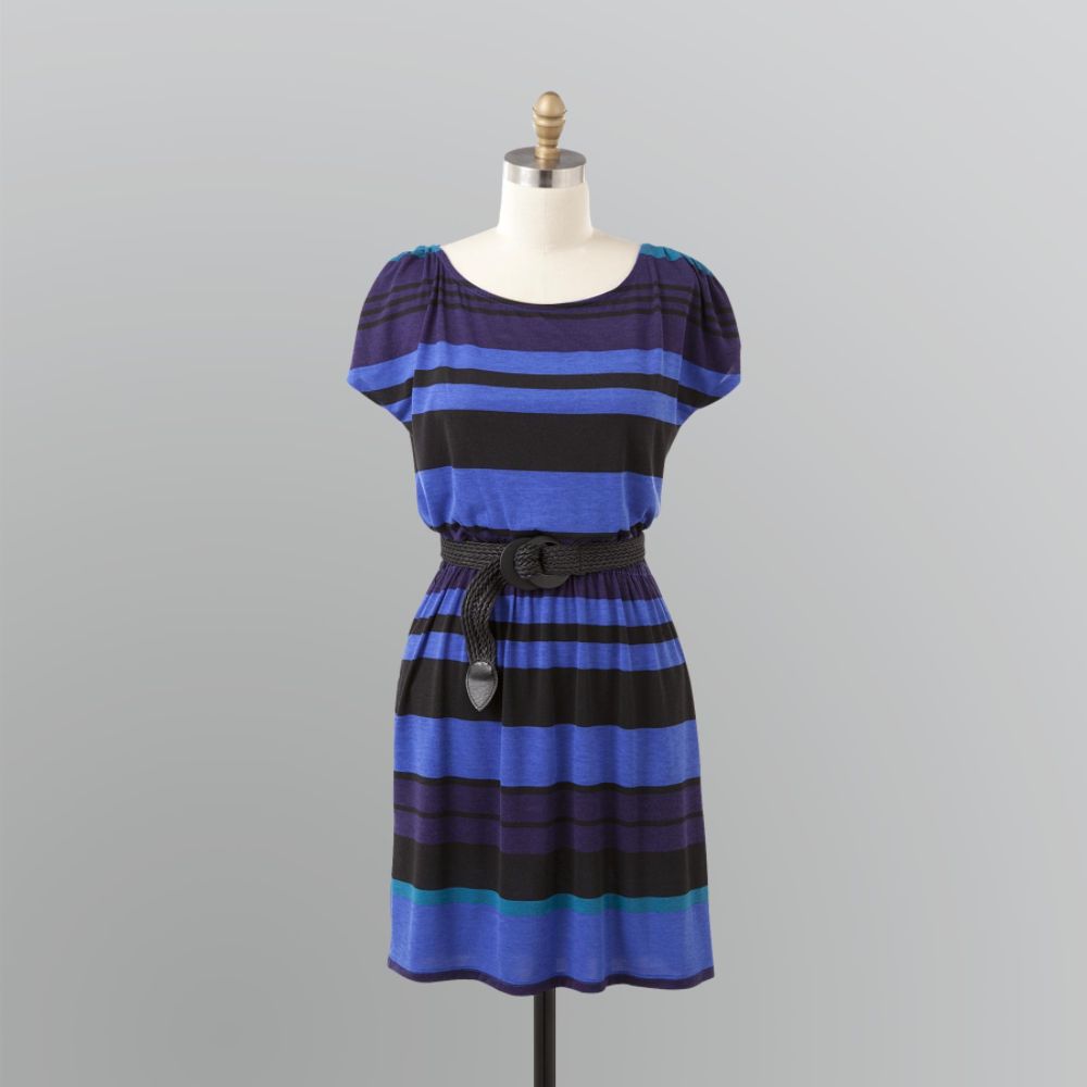 Attention Women's Striped Knit Belted Dress at Kmart.com