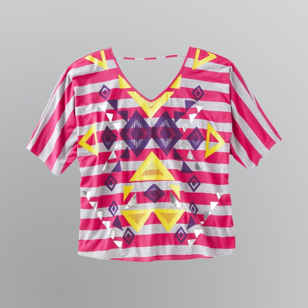 Bongo Junior's Oversized Striped Dolman Top - Pink at Kmart.com