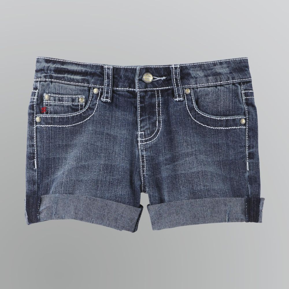 Seven Girl's Shorts 5 Pocket Embroidered Blue Denim at Kmart.com