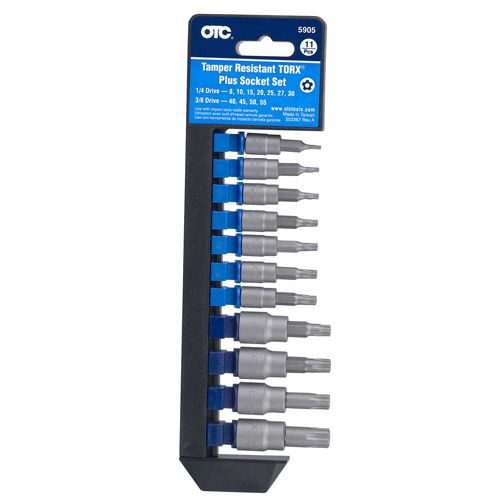 OTC5905 11 PC TAMPER RESISTANT TORX PLUS (5-LOBE) SQ. DR. SOCKET SET