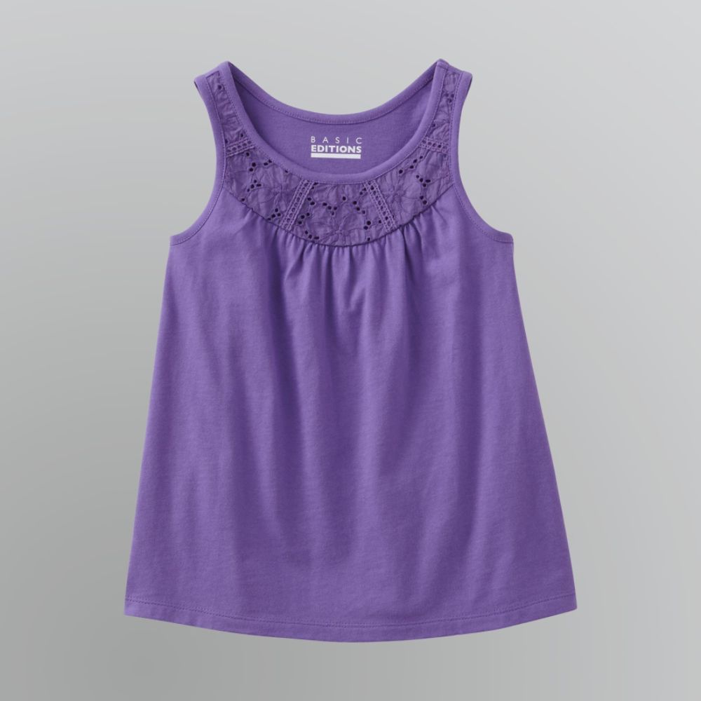 Basic Editions Girl's Eyelet Yoke Tank Top at Kmart.com