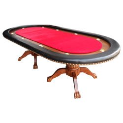 Trademark Oval Poker Table with Red Felt - 96
