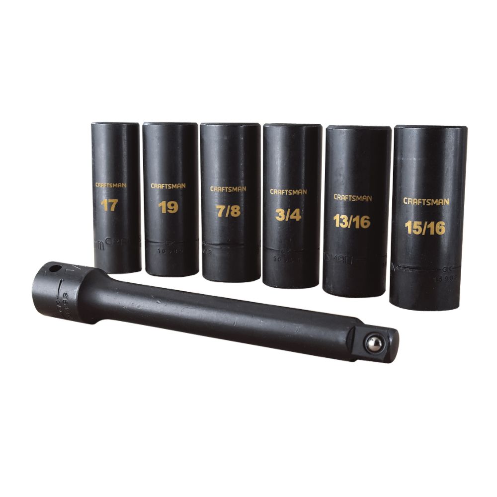 Craftsman 7 pc.Easy Read Impact Lug Nut Set, 6 pt. Deep, 1/2 in. Drive at Sears.com