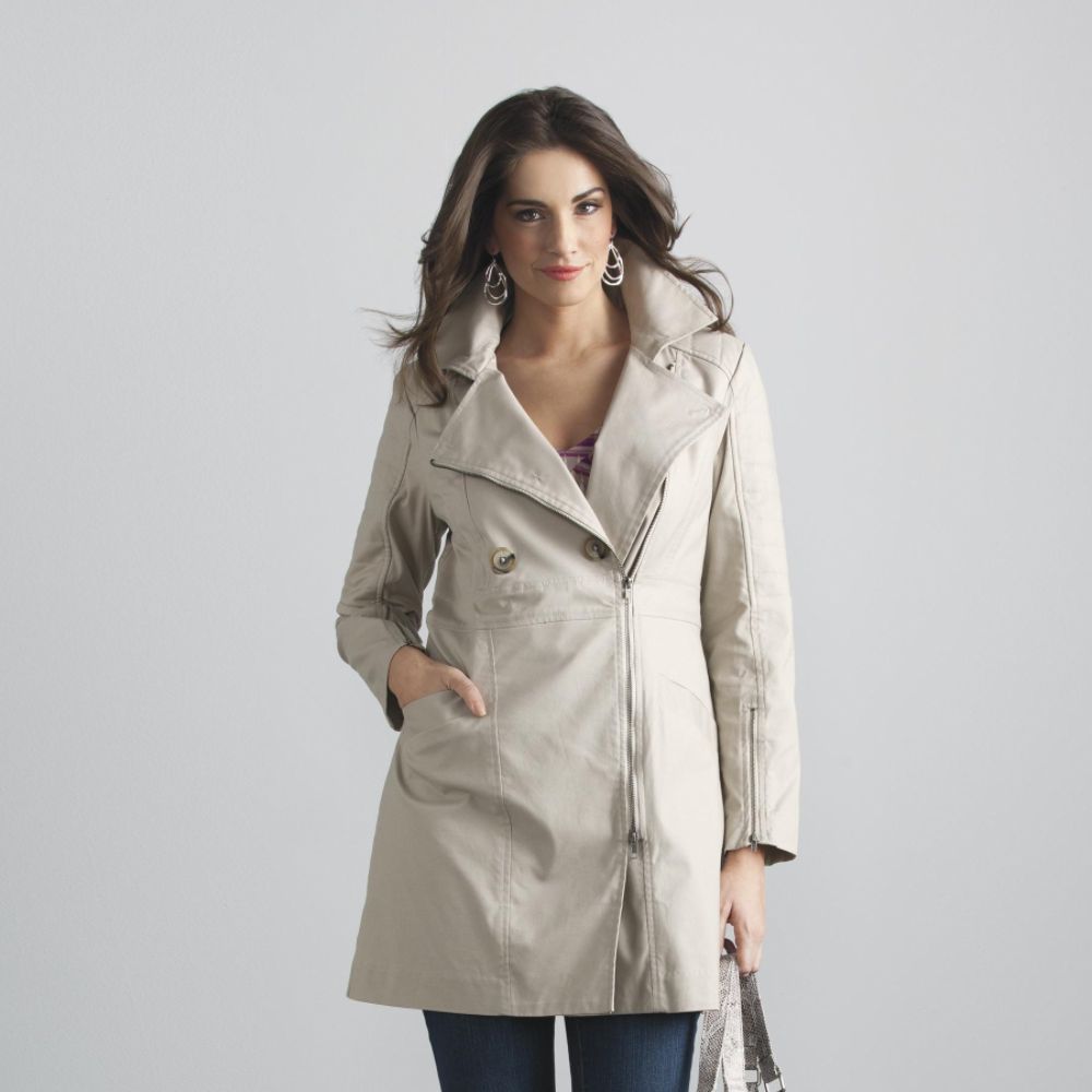 Sofia by Sofia Vergara Women's Asymmetrical Zipper Trench Coat at Kmart.com