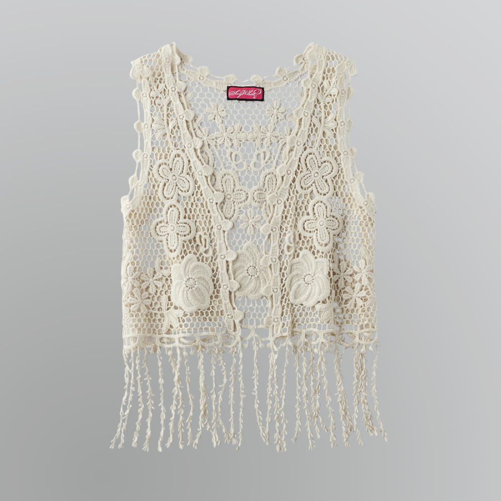 Knitworks Junior's Floral Crochet Vest at Sears.com
