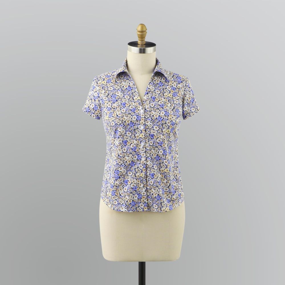 Gloria Vanderbilt Petite's Floral Chambray Camp Shirt at Kmart.com