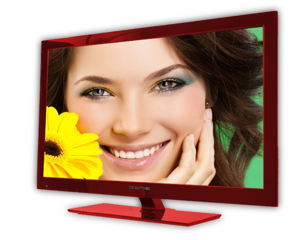 Sceptre E243RV-FHD 23 Red 1080P LED HDTV 5ms, 3x HDMI, 1920x1080 Resolution, 250cd/m2 Brightness, USB                            at mygofer.com